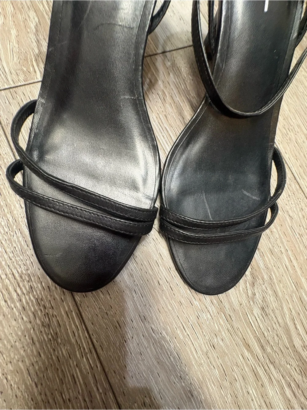 Paolo Black Minimal Strappy Slingback Heels